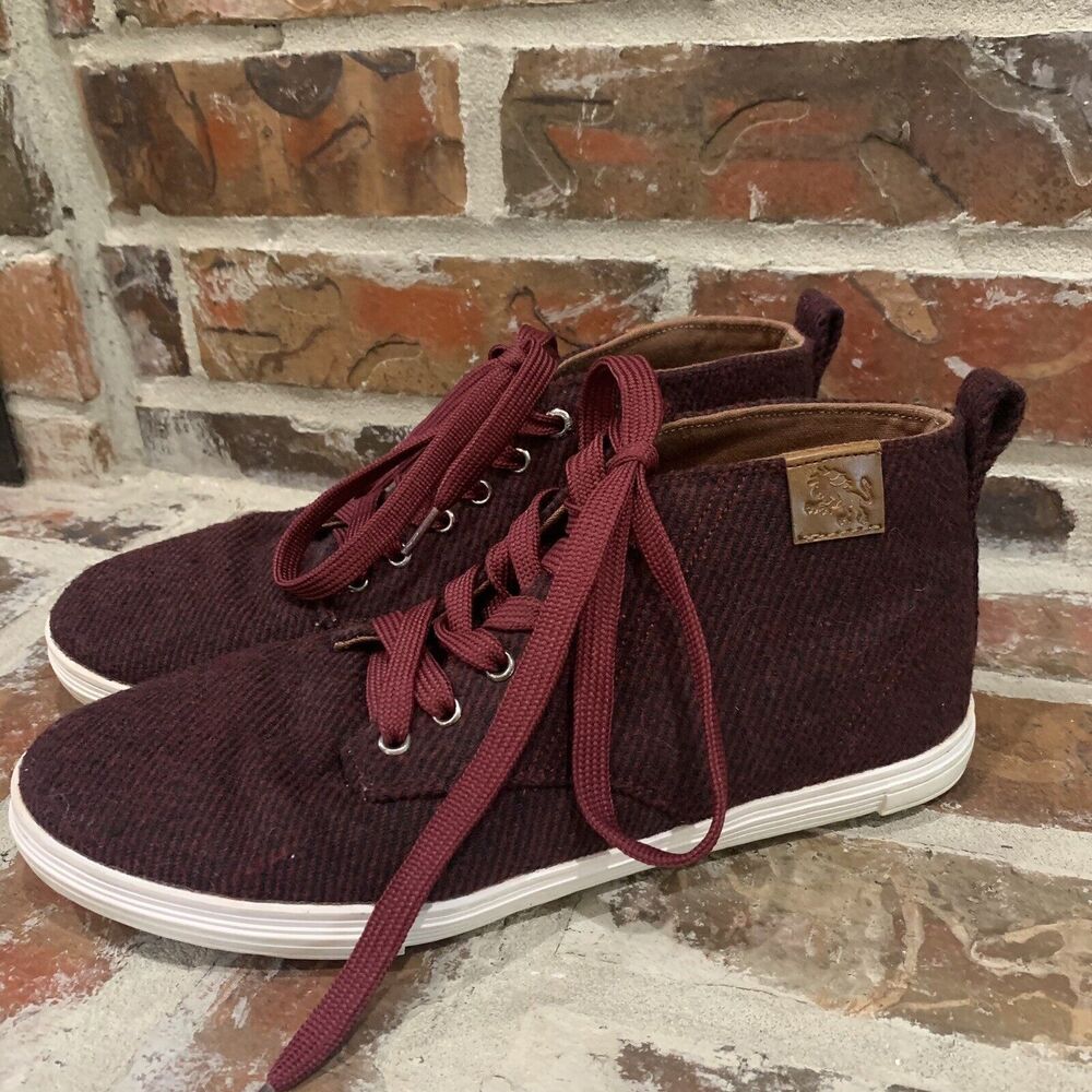 Vlado Footwear Mens Shoes Leon Burgundy Purple High Top Shoes Casual Size 8